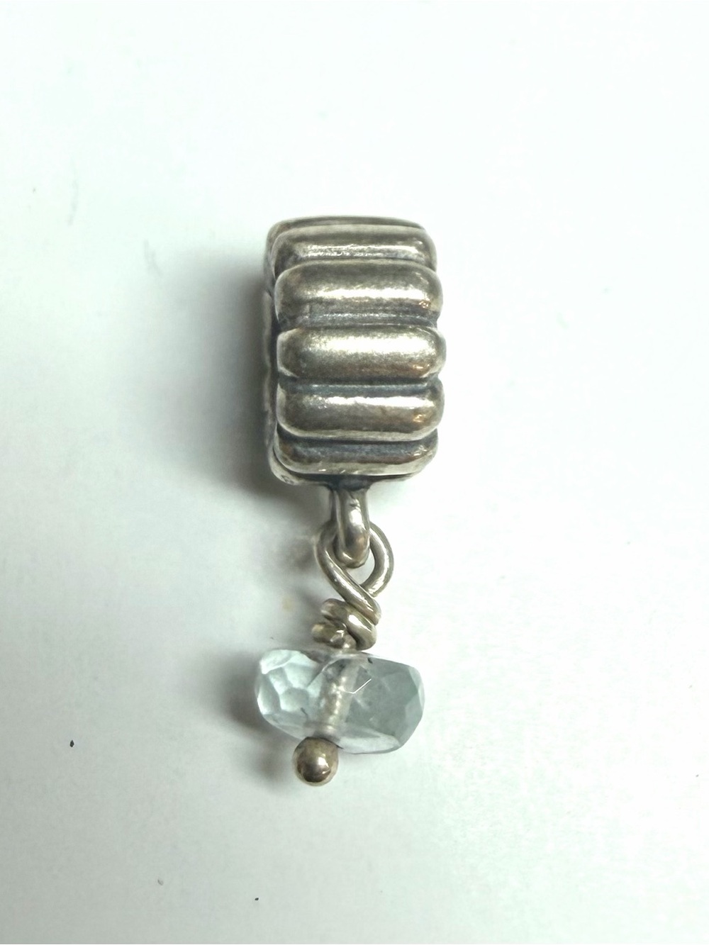 Pandora Sterling Silver March Birthstone Dangle Charm Bead ALE 790166AQ